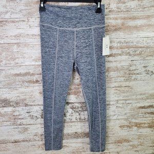 H Halston Gray High-Waisted Cropped Leggings, Size XS